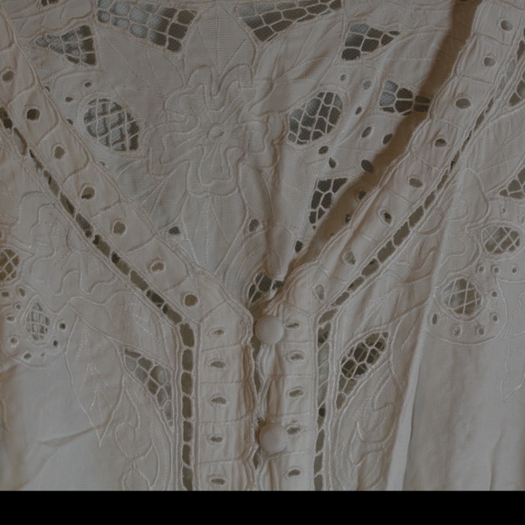 WHITE EYELET Embroidered XL White Skirt Jacket by YaYa - Picture 11 of 15